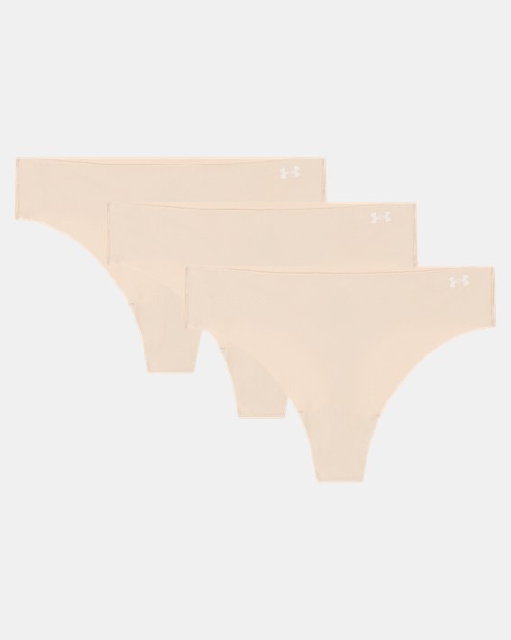 Tanga invisible UA Pure Stretch para mujer - Paquete de 3, Brown, pdpMainDesktop image number 3